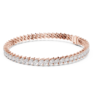 Diamante Clásico Cultivado en Laboratorio, Corte Marquesa, 8.4CT, con Piedras Laterales, Chapado en Rodio, Oro Rosa de 18K, para Uso Diario en la Oficina, Anillo de Compromiso para Mujer - Product Image 1