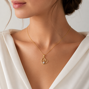 Namivaa 18ct Yellow Gold Vintage Heart Zircon <b>Charm</b> Pendant Women High Polish Romantic Daily Wear Party Gift Fine Jewelry 18 - Product Image 1