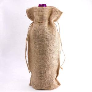 Bolsa de transporte de botellas de vino de yute elegante promocional al mejor precio, elegante bolsa de regalo ecológica para vino - Product Image 2