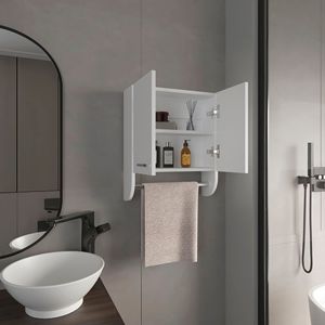 Armoire à pharmacie murale avec 2 étagères et 2 portes Huslia - Product Image 3