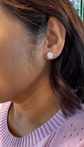 Pendientes de Diamantes Cultivados en Laboratorio, Corte Redondo, Color F, 4 Quilates, Elegantes Pendientes de Diamantes Solitarios, Joyería Fina de Lujo para Uso Diario para Mujer - Product Image 5