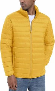 Men's Lightweight <b>Packable</b> Down Coat Waterproof Winter Hooded <b>Jacket</b> with 100% Down Filling Casual Storage Pouch - Product Image 2