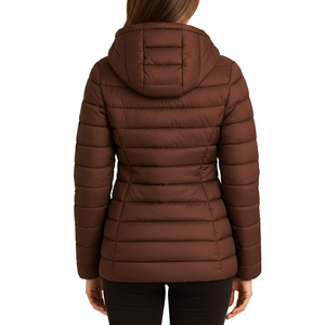 New Stylish Fashion Design Breathable Zipper Closure Hooded Windproof Ladies Puffer Jacket Full Sleeves Lightweight <b>Bubble</b> - Product Image 2