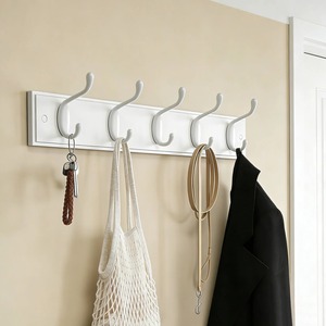 <b>Wood</b> Foldable Wall Mounted Hook Rack 6 Hooks Rustic Style Beverage Storage Hooks & <b>Rails</b> - Product Image 2