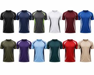 Camiseta Deportiva de Manga Corta para Hombre, Cuello Redondo, Blanca, Negra y Gris, de Secado Rápido, Ajustada, Tejida en Poliéster/Algodón - Product Image 6