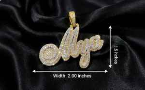 Pendentif Hip Hop Moissanite Bicolore en Argent 925, Lettres de Nom Personnalisables, Breloques de Luxe, Passe le Test du Diamant - Product Image 2