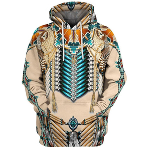 เสื้อสเวตเตอร์มีฮู้ดพิมพ์ลายหัวกระทิง Native Heritage สำหรับผู้ชาย ทรงลำลอง ใส่สบาย เหมาะสำหรับฤดูใบไม้ร่วง - Product Image 4