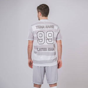 ชุดฟุตบอลแบบซับลิเมชั่นสั่งทำพิเศษ กางเกงขาสั้นระบายอากาศ ป้องกันแบคทีเรีย ควบคุมความชื้น สำหรับฝึกซ้อมและการแข่งขัน ชุดกีฬาแบบ OEM - Product Image 4