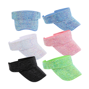 Unisex Sports Rhinestone Visor Cap Adjustable Sun Lightweight Summer Outdoor Running Tennis Golf Beach Fishing Travel Cycling - Product Image 1