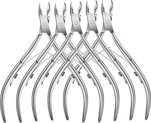 Coupe-ongles professionnel en acier inoxydable ultra-affûté à large ouverture, forme biseautée, type fantaisie, manche courbé - Product Image 3