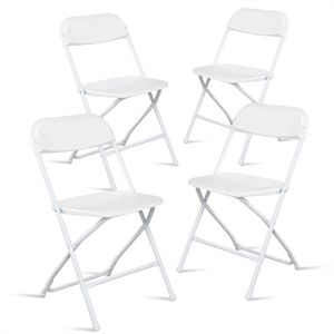 Sedia Pieghevole da Giardino Classica Bianca 4 Pezzi in Plastica Stampata a Iniezione Design Classico - Product Image 1