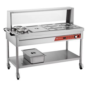 Scaldavivande Elettrico Professionale Commerciale 1800W con 7 Vaschette e 2 Pentole, Scaldavivande a Vapore per Buffet e Catering - Product Image 1