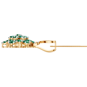 Collier pendentif en grappe de pierres précieuses florales de luxe taille ovale émeraude verte 14K/18K plaqué or blanc massif pendentifs fins breloques - Product Image 2