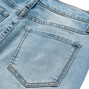 Jean évasé pour homme grande taille, taille mi-haute, délavé à la pierre, bleu uni, en coton, avec braguette boutonnée, tissé, décontracté - Product Image 6