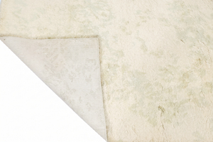 Tapis moderne en fourrure de laine écologique antidérapant blanc ivoire pour chambre à coucher, salon, hôtel, villa - Product Image 5