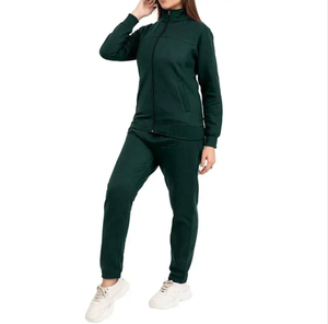 Unisex Dark Green Waterproof Solid Tracksuit 2 Piece Full <b>Zip</b> <b>Hooded</b> Sweatshirt Pants Set Casual Breathable Polyester Summer - Product Image 4