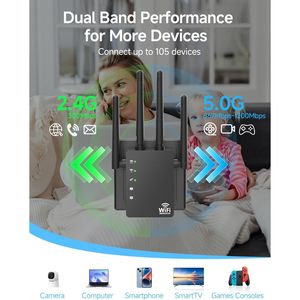 Long Range WiFi Extender Signal Booster for Home 12880 Sq Ft Coverage 105 Devices Internet Extender <b>Repeaters</b> - Product Image 4