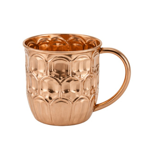 Tazza Moscow Mule in Rame Puro Artigianale, Boccale Birra in Rame Massiccio con Design a Diamante Martellato per Bar Domestico e Cocktail Premium - Product Image 1