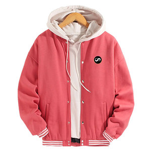 Custom Design Casual <b>Letterman</b> <b>Jacket</b> with Stand Collar and Front Logo 100% Cotton Eco-Friendly Winter Wholesale Price - Product Image 1