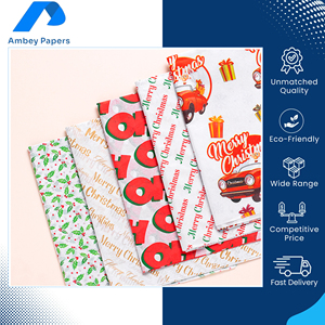 Papel de Regalo Navideño Multicolor Reciclable y Personalizable de Gran Venta, en 60-100 GSM, de Proveedor Indio - Product Image 2