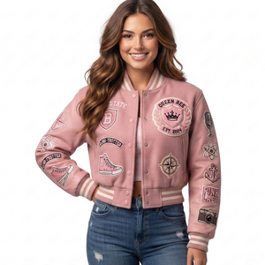 Chaquetas Bomber Universitarias de Moda para Mujer, de Cuero Genuino, Impermeables, Transpirables y Ecológicas, Más Vendidas, Corte Regular - Product Image 6