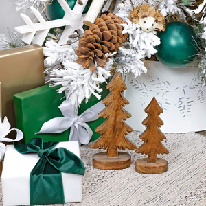 Sapin de Noël MODERNE en bois naturel à suspendre – Magnifique décoration murale pour les fêtes, touche festive pour toute pièce ou espace. - Product Image 2