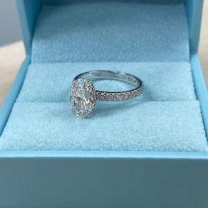 Bague de fiançailles en diamant de laboratoire, taille ovale, avec halo, alliance en or massif 14 carats pour femme - Product Image 3