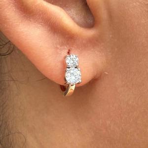 Pendientes de Aro con Diamante Cultivado en Laboratorio de 1 Quilate, Oro Amarillo de 14K, Joyería Minimalista para Uso Diario y Fiestas, Regalo para Mujer - Product Image 2