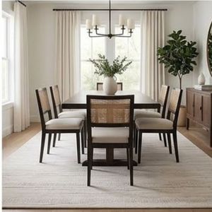Scandinavian Flat Weave Cotton Area <b>Rug</b> Rectangle White Washable Indoor Hallway Use <b>Thin</b> Pile Jute Backing - Product Image 5
