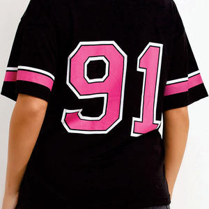 Jersey de Fútbol Americano Unisex con Cuello en V, Talla Grande, Malla Transpirable, Estampado de Número Rosa, Poliéster, Pedido al por Mayor, MOQ Bajo, Personalizable OEM - Product Image 2