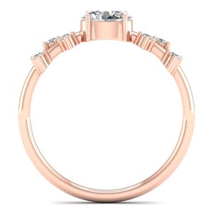 Bague de fiançailles en or massif 14 carats avec diamant de laboratoire REYES, best-seller, pour femme, haute qualité, design classique, bijoux fins. - Product Image 4