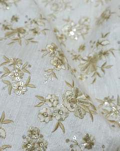 High Quality Sequin Embroidery Fabric 3D Floral Lace Fabric for Evening Dress Wedding Gown Garment - Product Image 4