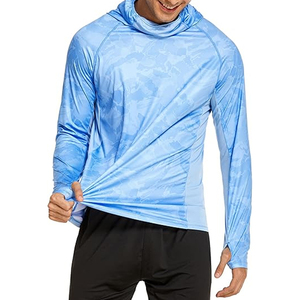 Custom Blue <b>Fish</b> Camo Men's Sublimation Printed Hoodies Camo Performance Fishing Wear Dryfit Men’s Sport <b>Fish</b> <b>Shirts</b> with Hoodie - Product Image 5