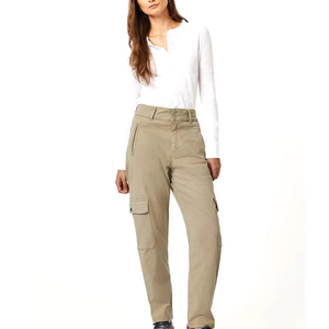 Pantalon cargo en molleton noir taille haute pour femme, coupe droite décontractée, style baggy, vente en gros sur mesure - Product Image 4