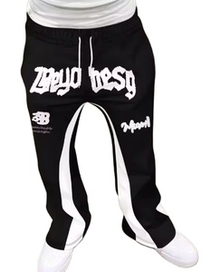 Y2k <b>Flared</b> Pants Men Loose 3D Print Trousers Casual <b>Sweatpants</b> Mid Waist Sporty Streetwear Hip Hop Vintage 100% Cotton - Product Image 1