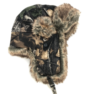 Chapeau camouflage à oreillettes en fausse fourrure, bonnet d'hiver unisexe pour l'extérieur, chapeau adulte avec fermeture à bouton, casquette camouflage décontractée - Product Image 3