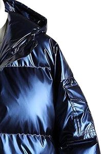 Solid Color High Shiny Glossy Puffer <b>Jacket</b> Windproof <b>Waterproof</b> Bubble <b>Jacket</b> Oversized Streetwear Men <b>Winter</b> Hoodie Breathable - Product Image 2