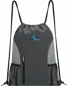 Sac à dos de sport personnalisé avec logo, cordon de serrage, poches latérales en mesh, poche avant zippée, résistant à l'eau, pour hommes et femmes - Product Image 1
