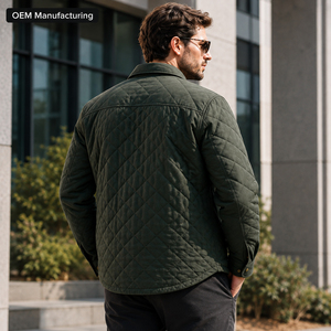 Quilted <b>Padded</b> Jacket <b>Mens</b> Lightweight Insulated <b>Shirt</b> Jacket OEM ODM Private Label Wholesale Outerwear Manufacturer - Product Image 4