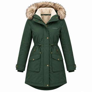 Chaqueta Deportiva Casual de Talla Grande al por Mayor, Chaqueta de Invierno para Mujer, Impermeable, con Capucha, Abrigo Cálido con Relleno de Algodón - Product Image 3