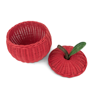 Panier de rangement pour jouets en forme de pomme, en rotin tressé, très vendu, pour la décoration de la chambre d'enfant, attrayant, pour ranger les livres des enfants - Product Image 1
