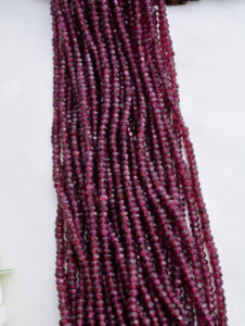 สร้อยคอประดับลูกปัดรอนเดลล์ทรงเหลี่ยมจากโกเมนธรรมชาติ l ลูกปัดโกเมนธรรมชาติขนาด 3 มม. สำหรับทำเครื่องประดับอัญมณีชั้นดี - Product Image 5