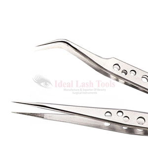 Pinces à cils professionnelles finition satinée, pinces à volume pour extensions de cils, pointe fine - Product Image 3