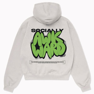 Sweat-shirt en polaire à capuche rouge, respirant, coupe ample, 500g coton/fibre de bambou, décontracté, unisexe, vêtement d'hiver, logo personnalisé sur le devant - Product Image 2