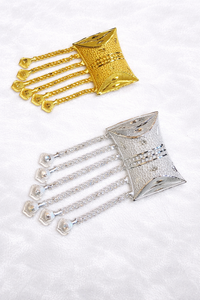 Peigne à cheveux vintage plaqué or, fait main, écologique, étanche, élégant, en alliage, avec mini pierres rouges et motif floral, pour mariée - Product Image 2