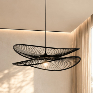 Nouvelle Arrivée Vintage : Lampe Suspendue Décorative Murale en Métal Grille Noire, Fixation Murale ou Plafond, Décoration Intérieure Maison - Product Image 2