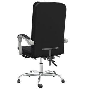 Chaise de bureau inclinable en similicuir noir avec mousse et bois contreplaqué pour les joueurs - Product Image 5