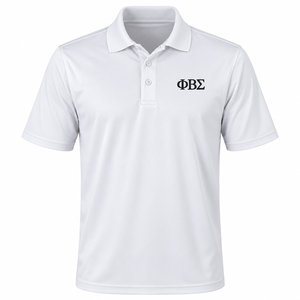 Camiseta Polo Blanca de Alto Rendimiento para Hombre Phi Beta Sigma, Camiseta Deportiva Casual de Golf con Cuello y Manga Corta con Letras Griegas Bordadas - Product Image 3