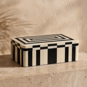 Hermosa caja organizadora con incrustaciones de hueso, solución de almacenamiento decorativa hecha a mano para dormitorio, tocador y sala de estar. - Product Image 2