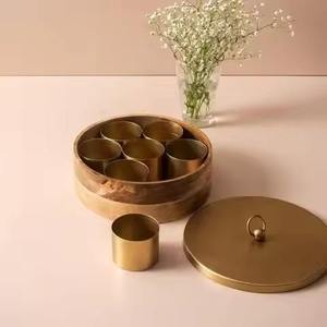 Home Decor Gift Designer Spice Storage <b>Box</b> Floral Engraved Lid Leak Proof Food Grade Dishwasher Safe Eco-Friendly <b>Metal</b> - Product Image 1